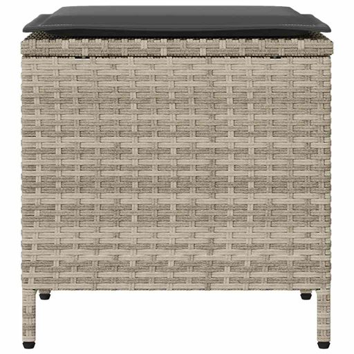 4 részes világosszürke polyrattan kerti ülőgarnitúra párnákkal