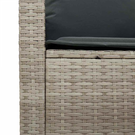 4 részes világosszürke polyrattan kerti ülőgarnitúra párnákkal