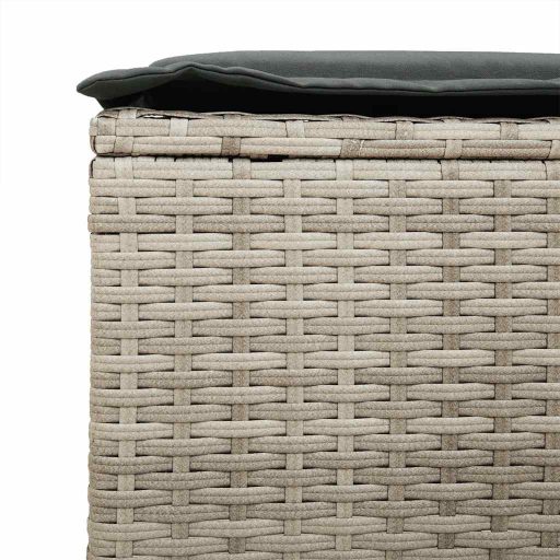 4 részes világosszürke polyrattan kerti ülőgarnitúra párnákkal