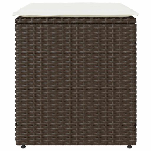 2 db barna polyrattan kerti szék párnával 40x40x43 cm