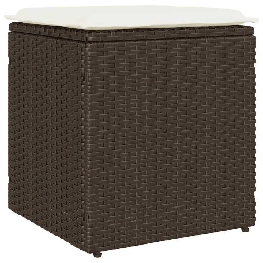 2 db barna polyrattan kerti szék párnával 40x40x43 cm