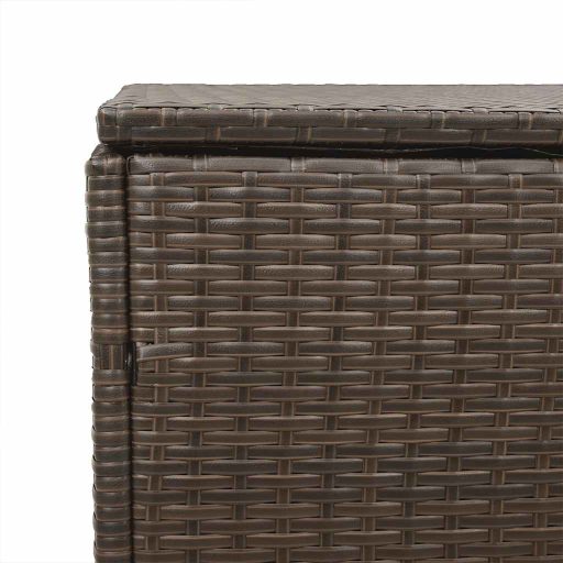 Barna polyrattan kerti tárolóláda 220x50x58 cm
