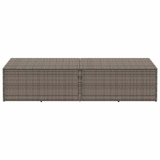 Szürke polyrattan kerti tárolóláda 220x50x58 cm