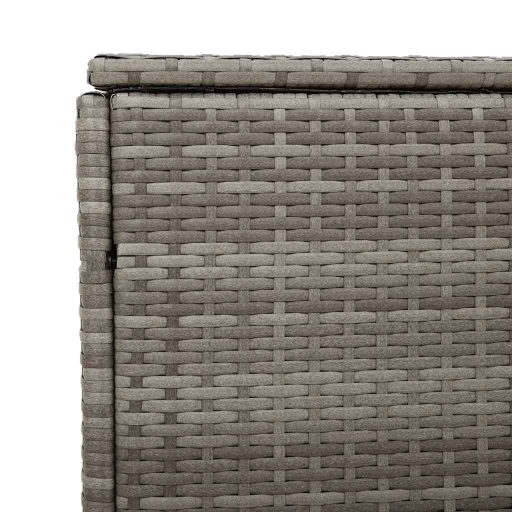 Szürke polyrattan kerti tárolóláda 220x50x58 cm