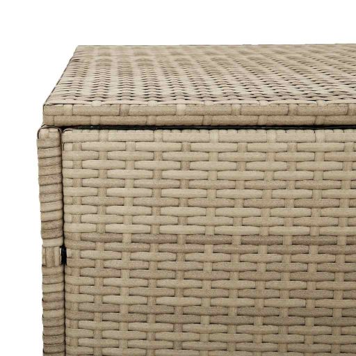 Bézs polyrattan kerti tárolóláda 220x50x58 cm