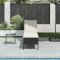 Fekete polyrattan napozóágy párnával 55x200x44 cm
