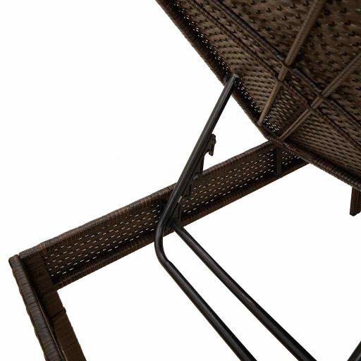 Barna polyrattan napozóágy párnával 55x200x44 cm