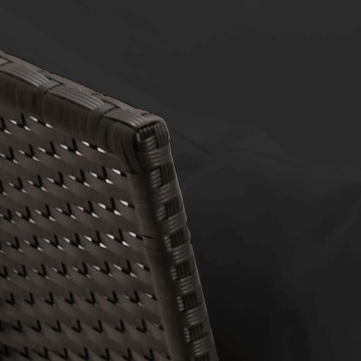 Fekete polyrattan kerti kanapé párnákkal