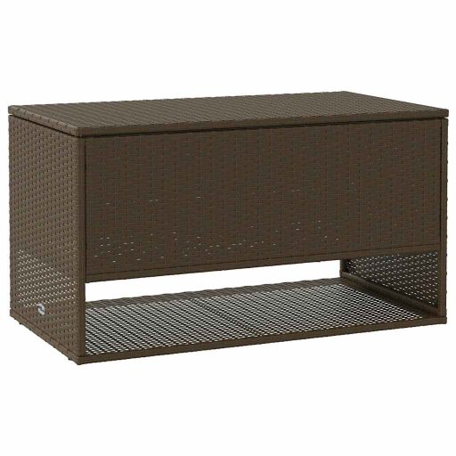 Barna polyrattan kültéri párna doboz 100x55x55,5 cm