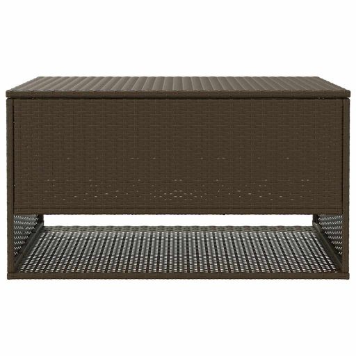 Barna polyrattan kültéri párna doboz 100x55x55,5 cm