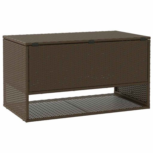 Barna polyrattan kültéri párna doboz 100x55x55,5 cm
