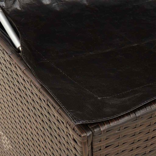 Barna polyrattan kültéri párna doboz 100x55x55,5 cm