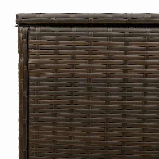 Barna polyrattan kültéri párna doboz 100x55x55,5 cm