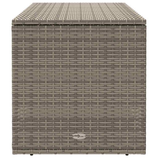 Szürke polyrattan kültéri párna doboz 100x55x55,5 cm