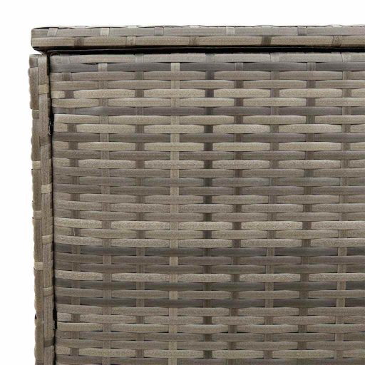 Szürke polyrattan kültéri párna doboz 100x55x55,5 cm
