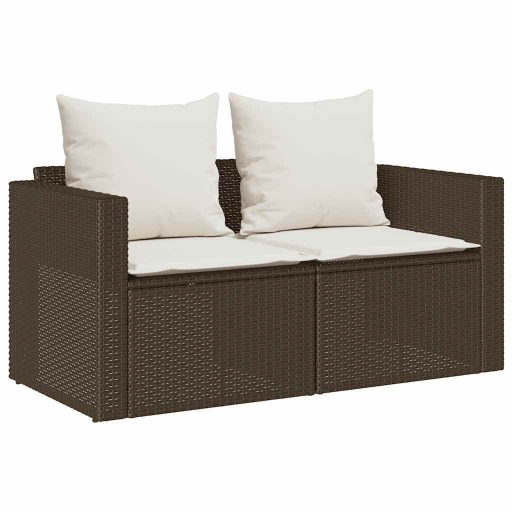 5 részes polyrattan kerti kanapé garnitúra párnákkal stackable
