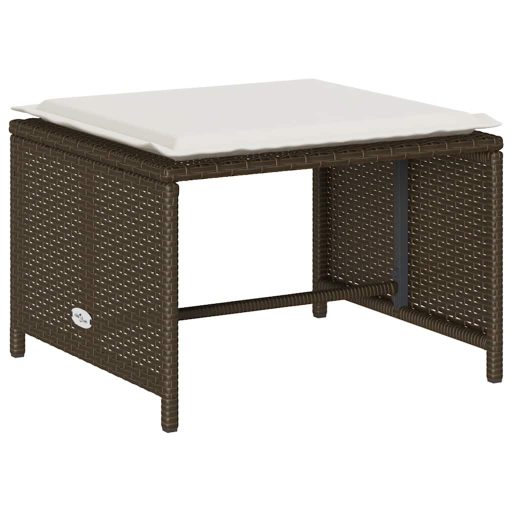 5 részes polyrattan kerti kanapé garnitúra párnákkal stackable