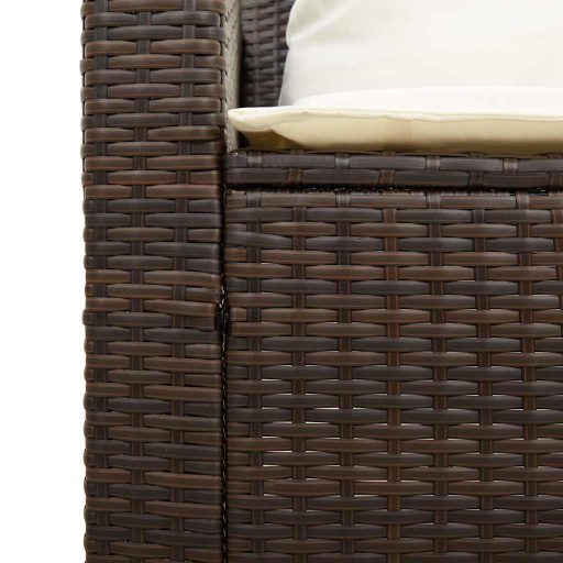 5 részes polyrattan kerti kanapé garnitúra párnákkal stackable