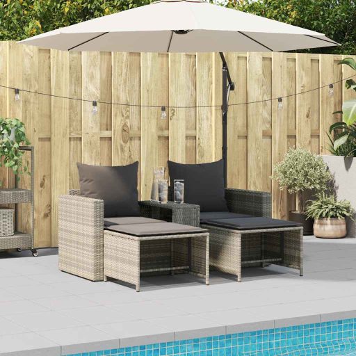 5 részes polyrattan kerti kanapé garnitúra párnákkal stackable