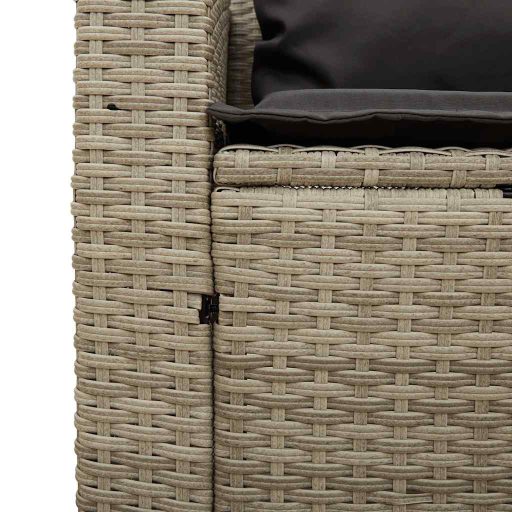 5 részes polyrattan kerti kanapé garnitúra párnákkal stackable