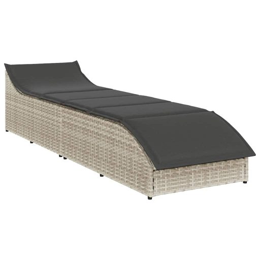 Összecsukható napozóágy párnával és tárolóval polyrattan
