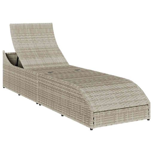 Összecsukható napozóágy párnával és tárolóval polyrattan