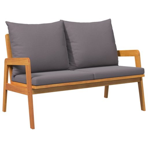 Kerti Pad Párnákkal 115x65x71 cm Tömör Akác Fából