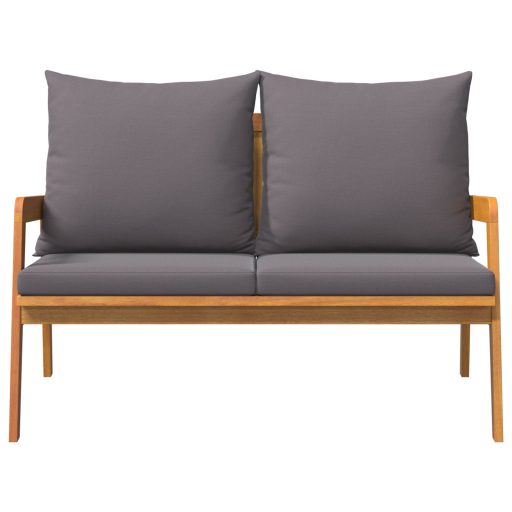 Kerti Pad Párnákkal 115x65x71 cm Tömör Akác Fából