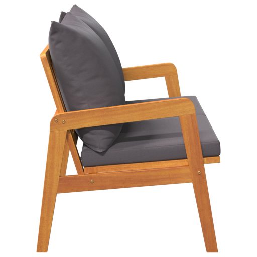 Kerti Pad Párnákkal 115x65x71 cm Tömör Akác Fából
