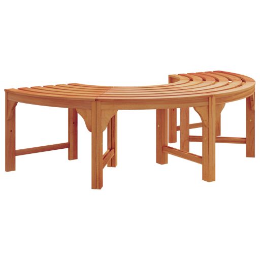Kültéri Fa Pad Félkör 160 cm Tömör Eukaliptusz
