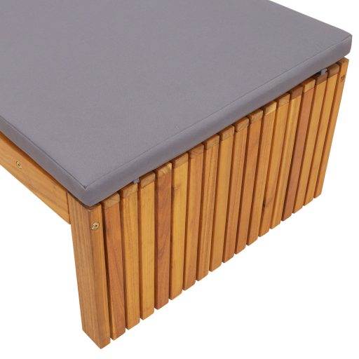 Pihenőágy Párnával 200x55x30 cm Tömör Akácfából