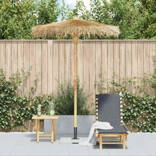 Bambusz tiki esernyő banánlevél ernyővel 150 cm