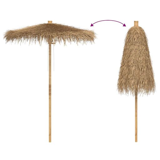 Bambusz tiki esernyő banánlevél ernyővel 150 cm