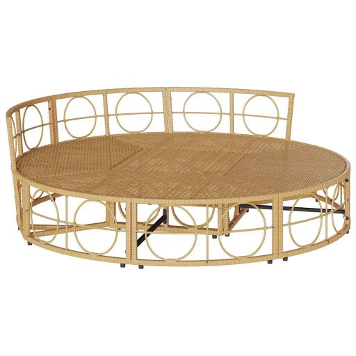 Polyrattan kültéri napozóágy baldachin nélkül