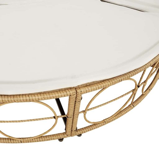 Polyrattan kültéri napozóágy baldachin nélkül