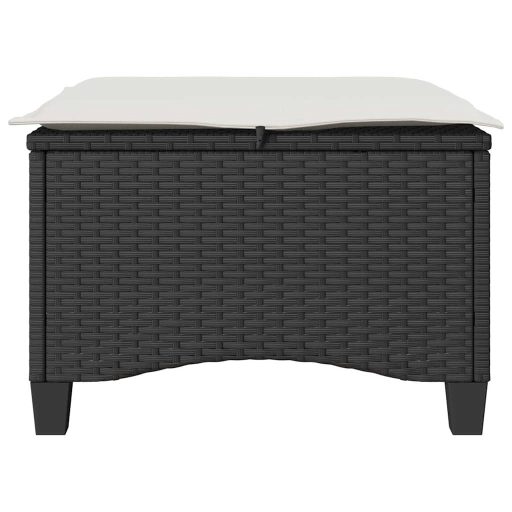 2 db fekete polirattan kerti székek párnákkal 55x55x36 cm