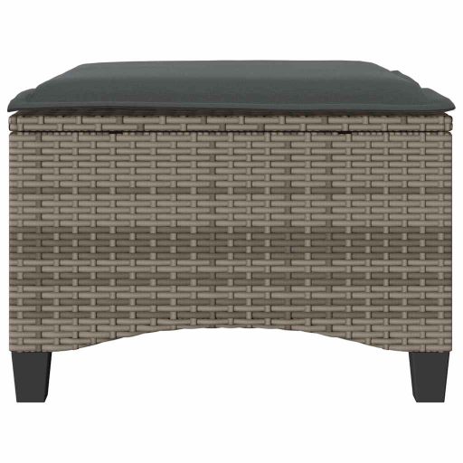 2 db szürke polirattan kerti székek párnákkal 55x55x36 cm