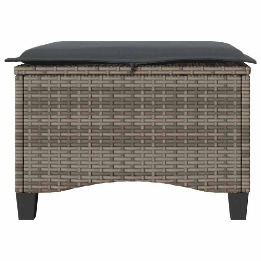 2 db szürke polirattan kerti székek párnákkal 55x55x36 cm