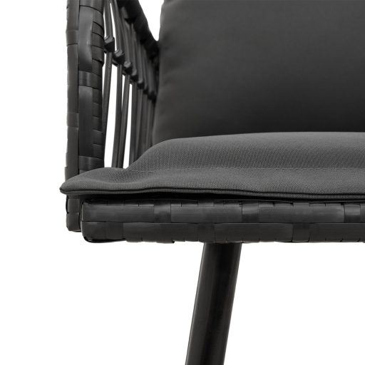 L-alakú kanapé Fekete 231x173x78 cm Polirattan