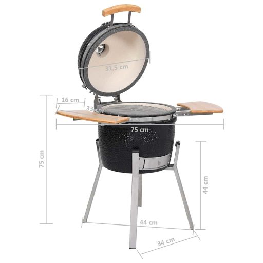 Kamado Barbecue Grill Füstölő Kerámia 76 cm