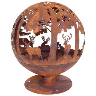   Esschert Design lézerrel kivágott tűztál 57,5x57,5x66 cm rozsdaszínű
