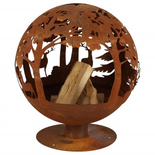 Esschert Design lézerrel kivágott tűztál 57,5x57,5x66 cm rozsdaszínű