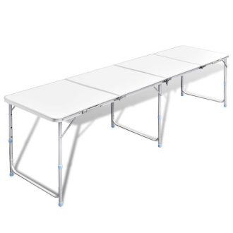   Összecsukható Állítható Alumínium Kemping asztal 240 x 60 cm