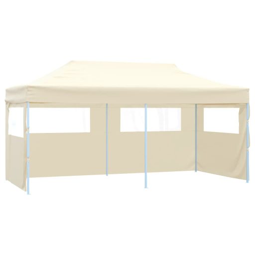 Krémszínű összecsukható pavilon 3 x 6 m