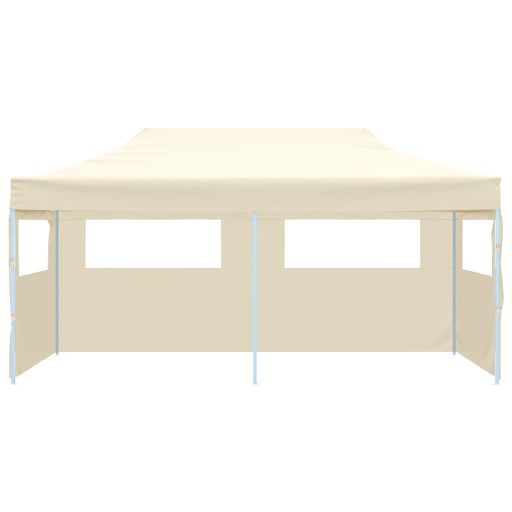 Krémszínű összecsukható pavilon 3 x 6 m