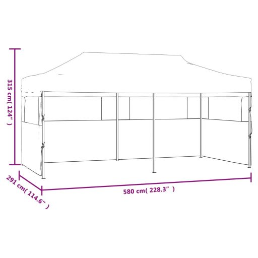 Krémszínű összecsukható pavilon 3 x 6 m