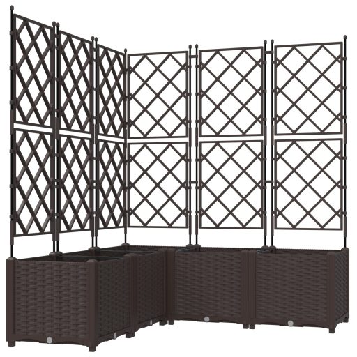 Kert Cserép Rácsos 5 db Barna 120x120x143 cm