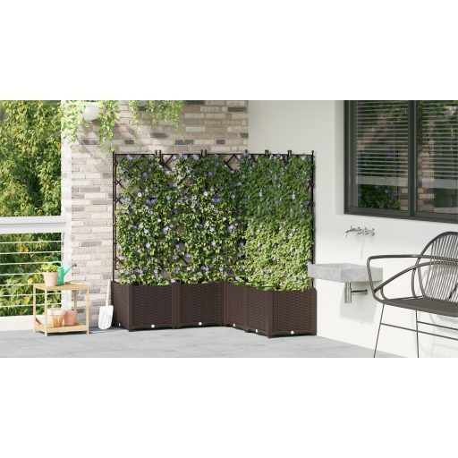 Kert Cserép Rácsos 5 db Barna 120x120x143 cm