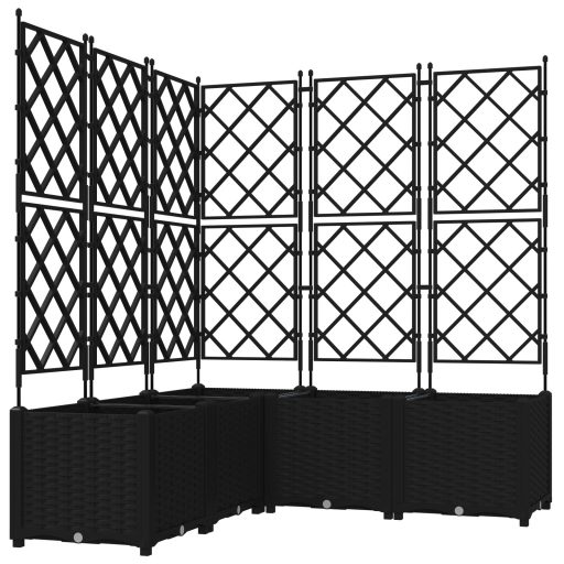 Kertész láda rácsos elemmel 5 db Fekete 120x120x143 cm