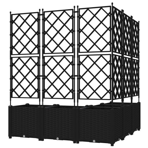 Kertész láda rácsos elemmel 5 db Fekete 120x120x143 cm